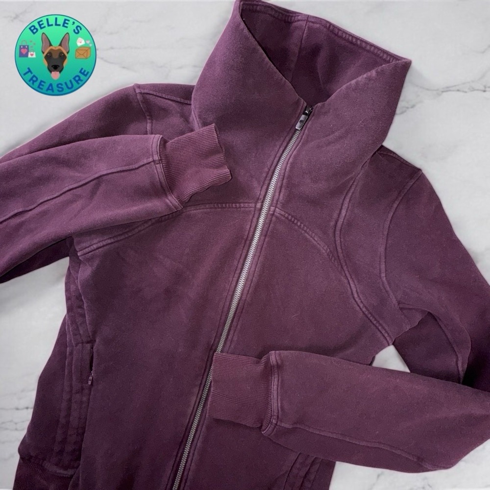 Lululemon Jacket Women's 8 Moving In Meditation Plum Shadow Mock Neck Full‎ Zip